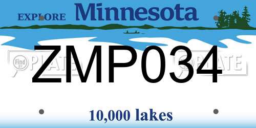 ZMP034 Minnesota License Plate