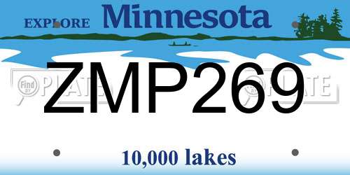 ZMP269 Minnesota License Plate