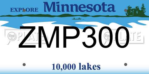 ZMP300 Minnesota License Plate
