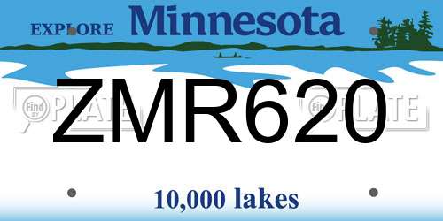 ZMR620 Minnesota License Plate