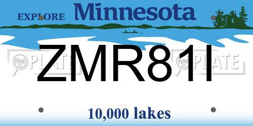 ZMR81I Minnesota License Plate