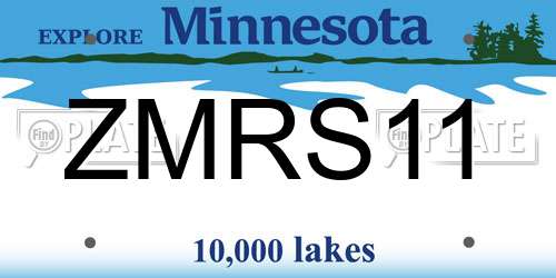 ZMRS11 Minnesota License Plate