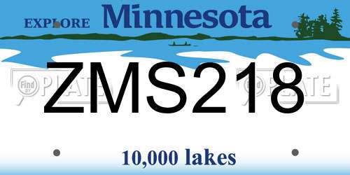ZMS218 Minnesota License Plate