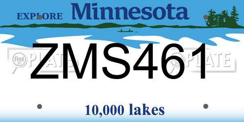 ZMS461 Minnesota License Plate