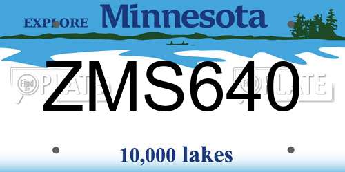 ZMS640 Minnesota License Plate