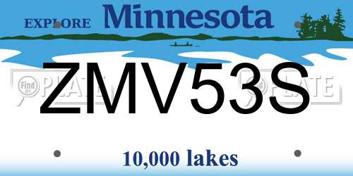ZMV53S Minnesota License Plate