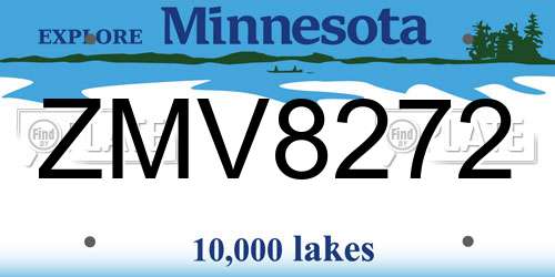 ZMV8272 Minnesota License Plate