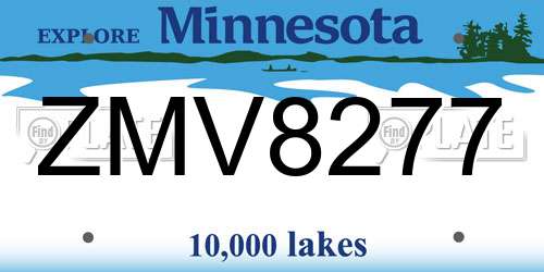 ZMV8277 Minnesota License Plate