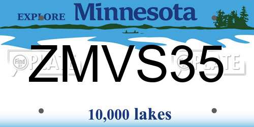 ZMVS35 Minnesota License Plate