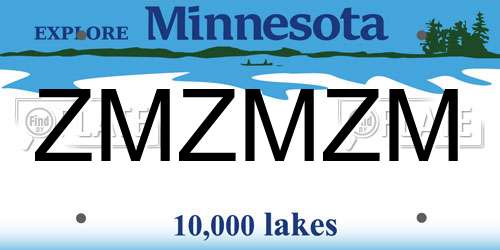 ZMZMZM Minnesota License Plate