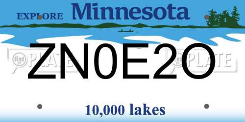ZN0E2O Minnesota License Plate