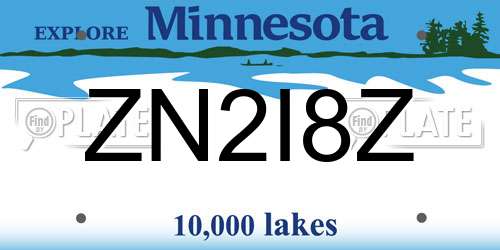 ZN2I8Z Minnesota License Plate