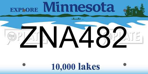 ZNA482 Minnesota License Plate