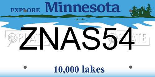 ZNAS54 Minnesota License Plate