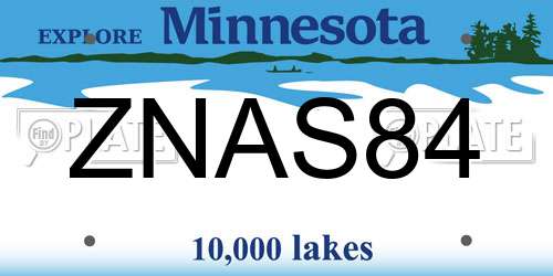ZNAS84 Minnesota License Plate