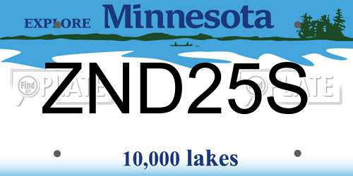 ZND25S Minnesota License Plate
