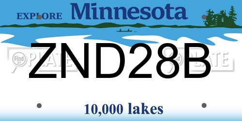 ZND28B Minnesota License Plate