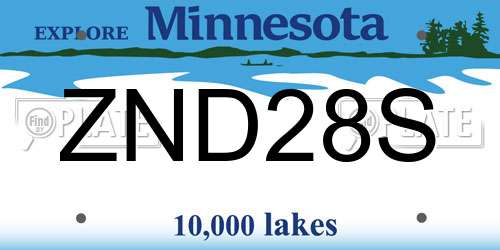ZND28S Minnesota License Plate