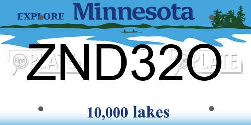 ZND32O Minnesota License Plate