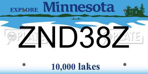 ZND38Z Minnesota License Plate