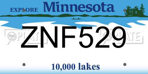 ZNF529 Minnesota License Plate