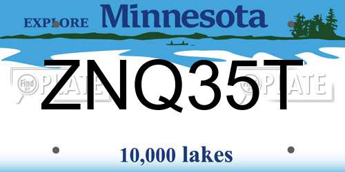 ZNQ35T Minnesota License Plate