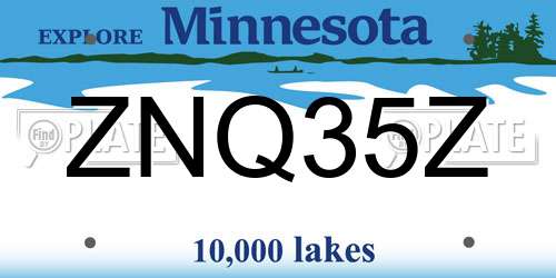 ZNQ35Z Minnesota License Plate