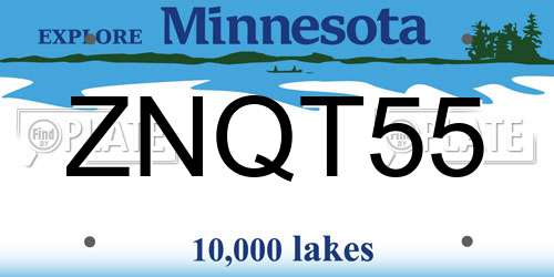 ZNQT55 Minnesota License Plate