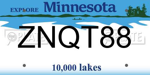 ZNQT88 Minnesota License Plate