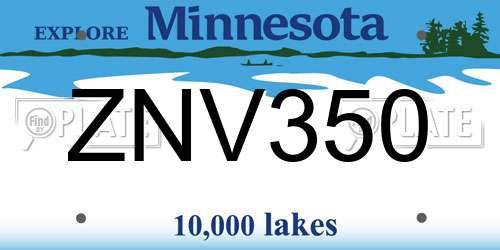 ZNV350 Minnesota License Plate