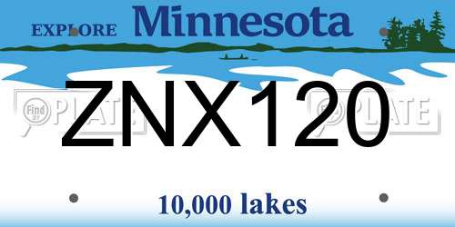 ZNX120 Minnesota License Plate