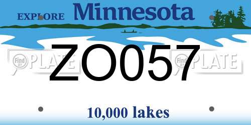 ZO057 Minnesota License Plate