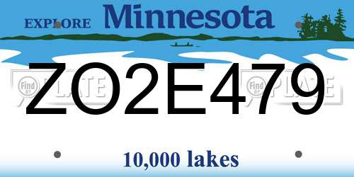 ZO2E479 Minnesota License Plate