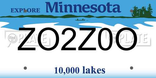 ZO2Z0O Minnesota License Plate