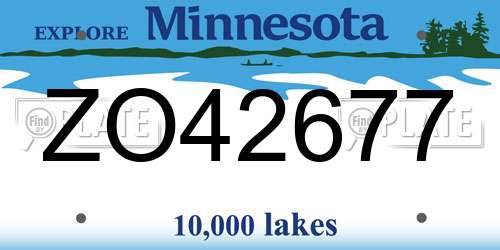ZO42677 Minnesota License Plate