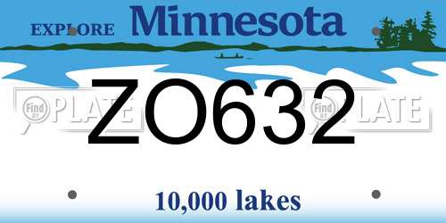 ZO632 Minnesota License Plate