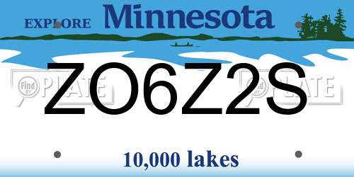 ZO6Z2S Minnesota License Plate