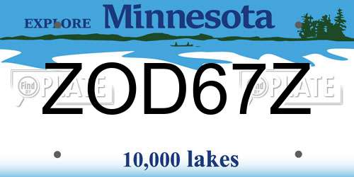 ZOD67Z Minnesota License Plate