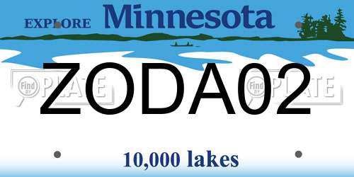 ZODA02 Minnesota License Plate