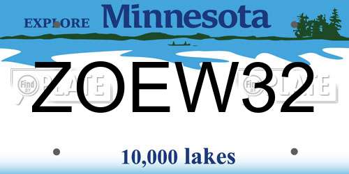 ZOEW32 Minnesota License Plate