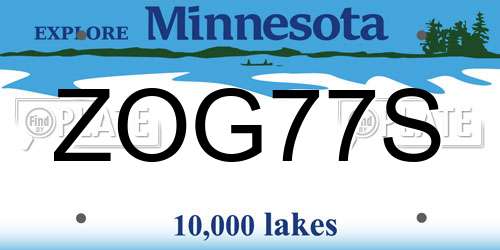 ZOG77S Minnesota License Plate