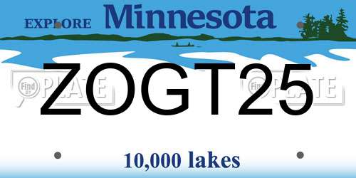 ZOGT25 Minnesota License Plate