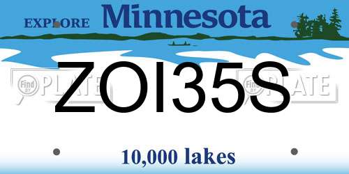 ZOI35S Minnesota License Plate