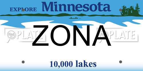 ZONA Minnesota License Plate