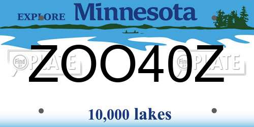 ZOO40Z Minnesota License Plate
