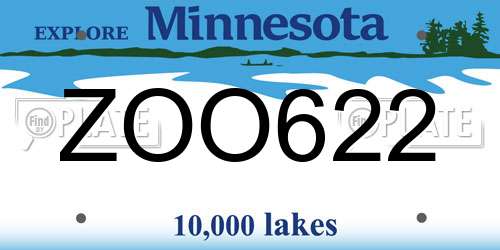 ZOO622 Minnesota License Plate