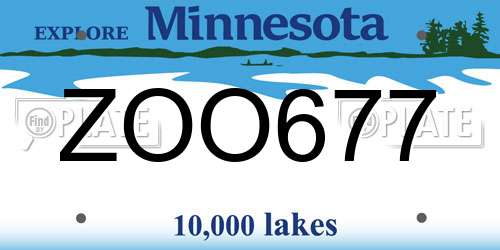 ZOO677 Minnesota License Plate