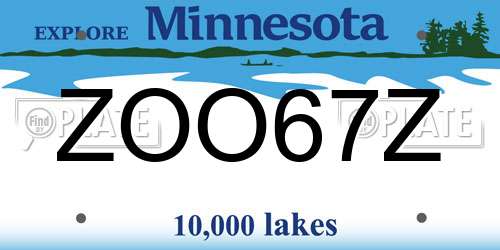ZOO67Z Minnesota License Plate