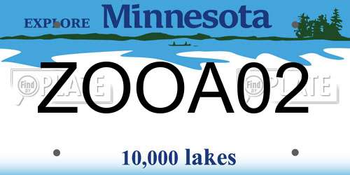 ZOOA02 Minnesota License Plate