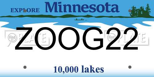ZOOG22 Minnesota License Plate
